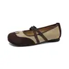 Wei Wei Girl 6696-52 Sapatos Mary Jane Split-Toe de Salto Baixo Retrô para Mulheres, Confortáveis, Estilo Ballet, Sapatos de Vovó