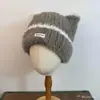 Gorro de Punto Rayado de Felpa con Orejas de Gato Lindo Estilo Japonés para Mujer, Cálido para Otoño e Invierno Protección para las Orejas, Dulce Versátil Adelgazante para la Cara de Moda