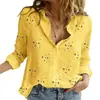 Camisas de Manga Larga Transfronterizas Primavera, Otoño e Invierno 2026, Camisas Simples de Moda Trendy para Mujer, Camisas de Solapa Estampadas en 3D de Color Sólido