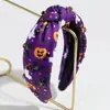 Diadema Personalizada de Halloween Transfronteriza Calabaza Fantasma Sombrero de Bruja Diadema Ancha Nudada Accesorios para el Cabello para Salir