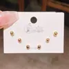 Pendientes Pequeños de Cuentas de Cobre, Simples y Elegantes, Set de Tres Pares, Aguja de Plata, Estilo Elegante y Dulce, Set de 6 Piezas de Pendientes