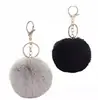 Bolsa de 6 piezas bola de pelo imitación rex conejo llavero colgante pompones ropa equipaje accesorios regalo transfronterizo