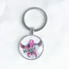 Llavero Colgante de Gema del Tiempo Cinta Rosa Transfronterizo Regalo Pequeño Creativo Anillo de Metal para Llaves