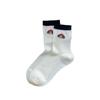 Nuevos calcetines de tubo de algodón fino para primavera y verano 2025 con bordado de cachorro lindo estilo académico para niños