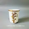 Porcelana blanca con ribete dorado, peces koi, hojas de bambú, ginkgo, adecuado para el hogar y la oficina, para regalar, taza de té kung fu, gaiwan de tres talentos de porcelana de hueso