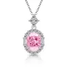 Transmissão ao Vivo Liquidação Relâmpago Pedra Preciosa Colorida Gelo Flor Corte Colar Cruz Europeu e Americano Transfronteiriço Padparadscha Diamante de Alto Carbono Joias Dropshipping