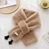 Bufanda Pequeña Blanca Linda para Mujer Invierno Estilo Coreano Felpa Engrosada Resistente al Frío Cruzada al Cuello Piel Sintética de Conejo Rex Bufanda Corta