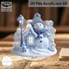 Impresión Plana Transfronteriza 2D Plano Rotación de 360 Grados Escena de Nieve Casa de Pingüinos Decoración de Escritorio Interior y Exterior Festival