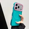 Adecuado para iPhone 18 Pro Max, funda de teléfono magnética con textura mate, funda protectora Apple 17 de colorblocking de cobertura total anti-caídas