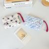 Bolsa de Almacenamiento Floral Fresca Súper Caliente Ins Acolchada de Algodón Estampado de Dibujos Animados Cordón Billetera para Monedas Bolsa Roja Mini Simple de Boca para Mujeres
