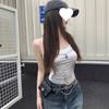 Waste Earth Style Chic Camisola Estampada Verano Nueva Llegada Estilo Americano Retro Ajustado Ajustado Top Corto para Mujer