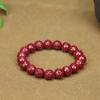 Pulsera de cinabrio natural al por mayor hecha a mano con cuentas de mineral en bruto de alto contenido arena de oro púrpura cuentas de mantra de seis palabras pulsera