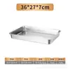 Tazón de Acero Inoxidable con Tapa Plato Cuadrado Plato Plano Elevado Bandeja de Caja Rectangular Tazón Profundo Cuadrado Plato Cuadrado Comercial