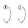 Pendientes de plata de ley 999 para mujer, aretes de aro pequeños redondos, aretes de plata, pequeños de plata pura, no es necesario quitarse las joyas al dormir