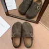 Sapatos Birkenstock com sola grossa para aumentar a altura para mulheres, novo modelo outono-verão 2026, mocassins super estilosos e da moda, sapatos baixos Birkenstock