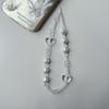 Pulseira de cristal criativa com laço de pérolas para celular, corrente para pendurar celular, acessórios para pendurar celular, decoração, amor branco