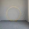 Decoración de escenario de cumpleaños con arco redondo de tubo cuadrado de hierro forjado para bodas, adornos y estantes para anillos de boda