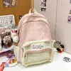 Mochila Transparente para Alivio del Dolor Transfronteriza para Estudiantes de Secundaria y Preparatoria, Mochila Escolar Linda para Estudiantes, Bolsa para Alivio del Dolor, Mochila Escolar de Gran Capacidad Estilo Universitario para Niñas