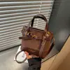 Bolso Retro Transfronterizo para Mujer 2026 Nuevo Otoño Invierno Gran Capacidad Hombro Único Cruzado Bolso Cubo Sencillo Casual