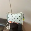 Bolsa de Mão Retro com Bolinhas para Mulheres 2026 Primavera Nova Moda Elegante Bolsa de Ombro Clássica Tendência Bolsa Transversal