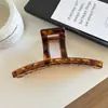 Grampo Grande Estampa de Leopardo, Prendedor de Cabelo de Uma Linha para a Parte de Trás da Cabeça, Versátil Elegante, Acessório de Cabelo Simples, Presilha Tubarão, Acessório de Cabelo de Acetato Imitado, Novo