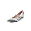 Zapatos Mary Jane Versátiles de Piel de Oveja Plisada con Aumento Oculto de Altura, Punta Fina de Tacón Medio para Otoño 2026, Zapatos de Mujer de Cuero Genuino con Correa Única
