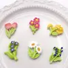 Accesorios de Resina Brillantes de Flores de Dibujos Animados para Bricolaje, Pinzas para el Cabello, Dijes para Zapatos y Materiales de Decoración para Zapatos