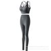 Roupa íntima esportiva sexy transfronteiriça com costas cruzadas, com seios acessórios, sem aro de aço, conjunto de calças de corrida fitness para senhoras
