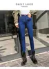 Pantalones vaqueros elásticos de color claro para mujer 2022, cintura alta, finos, ajustados, adelgazantes, estilo lápiz, hasta el tobillo