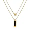 Corrente de Suéter Empilhada de Camada Dupla, Estilo Longo, Alto Padrão, Elegante e Versátil, Colar Longo para Outono e Inverno, Acessórios de Nicho para Mulheres no Atacado