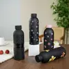 Taza térmica para hombres y mujeres, elegante, para deportes y uso al aire libre, taza de agua fría portátil de acero inoxidable, juego en caja de regalo con estampado