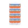Aparelho de barbear manual de cinco lâminas masculino, lâmina universal compatível com múltiplas marcas, lâminas multicamadas de aço inoxidável, cabeças multicoloridas