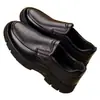 Zapatos de Cuero para Hombre, Zapatos de Cuero PU Casual de Negocios para Hombre, Suela Suave, Antideslizantes, Zapatos sin Cordones para Padres de Edad Media y Mayores