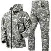 Conjunto de Jaqueta Camuflagem Russa Sharkskin Cross-Border Ruins com Forro de Lã Roupa Tática Impermeável