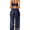 Comercio Exterior Transfronterizo Nuevo Estilo Europeo y Americano Lencería Sexy, Vestido Largo Sexy de Malla para Mujer Hombros Descubiertos con Abertura Alta, Atuendo Sexy al por Mayor