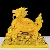 Adorno de Tortuga Dragón Resina Arena Cabeza de Dragón Dorado Tortuga Bolsa de Dinero Bagua Tesoro Tortuga Dragón Decoración para el Hogar Tienda Oficina Pieza de Exhibición