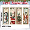 Banner de Navidad retro transfronterizo pared puerta Papá Noel muñeco de nieve alce árbol fiesta cortina de puerta escalera sala de estar decoración