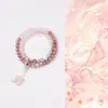 Productos Culturales y Creativos de la Montaña Wutai: Exquisita Pulsera para Mujer con Piedra Shoushan, Cuentas Rosas Flor de Durazno de Doble Círculo, Cuentas de Oración Budista y Joyería Artística al por Mayor