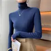 Suéter Estilo Maillard Cuello Alto Apilado para Mujer Manga Larga Otoño e Invierno Interior Ajustado Adelgazante Suéter Base Suave Cera Superior
