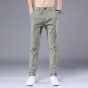 Pantalones Casuales Finos de Seda de Hielo para Hombre Verano Color Sólido Versátiles Elásticos Rectos Transpirables Pantalones Largos para Hombre 2026