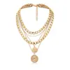 Joyería Europea y Americana de Nicho de Alta Gama, Collares de Retrato Multicapa, Cadenas Metálicas de Clavícula en Capas para Mujer, Accesorios de Moda