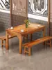 Mesa y Silla de Restaurante Comedor Mesa y Silla de Comida Rápida Restaurante de Fideos Retro Snack Bar Parrillada Restaurante de Hot Pot Juego de Mesa y Silla Comercial Carbonizado