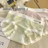 Pantaletas Sin Costuras de Seda de Hielo para Mujer, Entrepierna Antibacteriana 100% Algodón, Diseño Floral Pequeño, Estilo Joven, Sensación de Piel Desnuda, Ajustadas a la Cadera, de Cintura Media