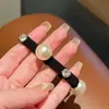 Set de 5 Piezas Gomas para el Cabello con Perlas y Pedrería para Mujer Soporte de Cola de Caballo de Alta Gama Cuerda Elástica Duradera para el Cabello Gomas para el Cabello
