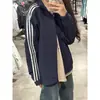 Chamarra sudadera Jimo de tres franjas para mujer, top deportivo fino de otoño estilo universitario, chamarra, chamarra de béisbol, atuendo estilo coreano