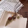 Novo Colar Pena Bronze Zen Chinês Feminino Camada Dupla Estilo Étnico Retrô Corrente Suéter Acessórios Boêmios