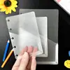 Bolsa de hojas sueltas de PP con agujero de hongo, transparente en blanco, página de partición de bolsillo de doble cara A5/A6/A7, página interior de bolsillo inclinado de PP