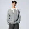 Diseño de dos piezas a cuadros retro original de OV, suéter de punto con detalles de trenzado, estilo holgado y casual, adecuado tanto para hombres como para mujeres, encarnando la estética del "dinero viejo".