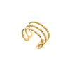 Anillo de Acero de Titanio Ajustable de Venta Caliente Transfronteriza Anillo Hueco de Acero Inoxidable con Presión de Aceite Retro de Nicho Apertura para Hombres y Mujeres