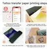 Impresora A4, máquina de transferencia térmica de tatuajes dibujada a mano, papel de transferencia, patrón de tatuaje A4 de cuatro enlaces, máquina de tatuaje, equipo de aguja